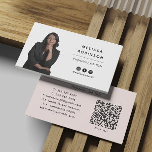 Modern Professionell Foto och QR-kod Rosenskär Visitkort