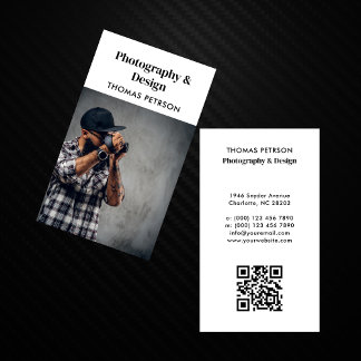 Modern & Professionell Fotograf QR-kod Visitkort