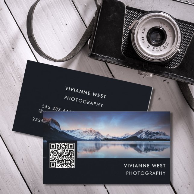 Modern Professionell Fotograf QR-kod Visitkort (Skapare uppladdad)