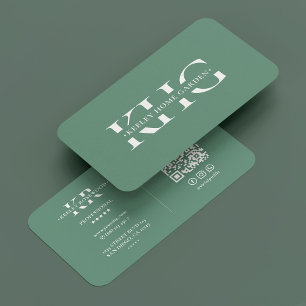Modern Professionell Gardener Botanist Dusty Teal Visitkort