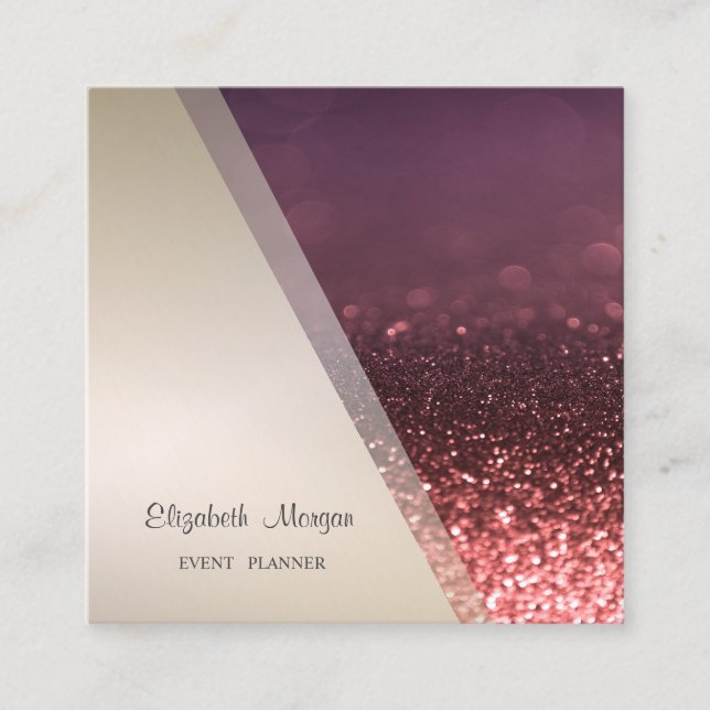 Modern Professionell Geometric Glitter Bokeh Fyrkantigt Visitkort (Framsida)