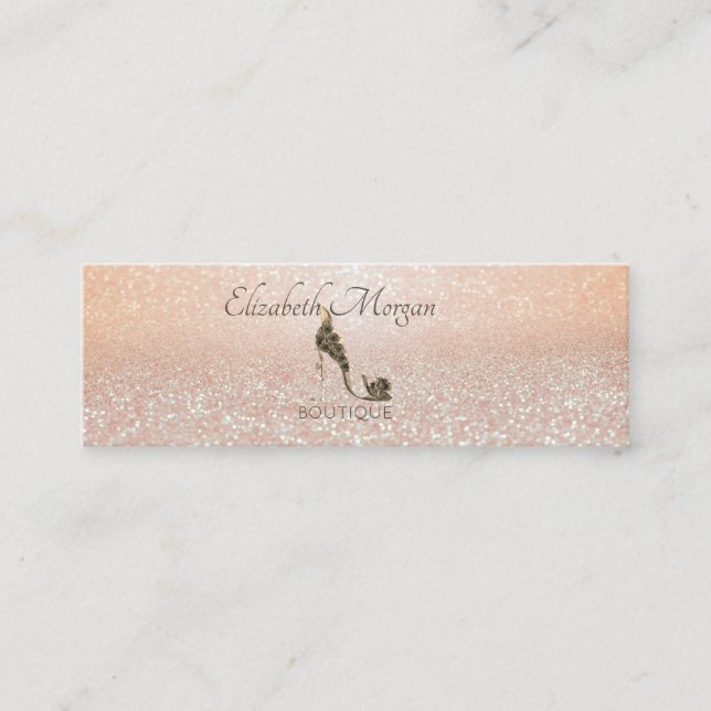 Modern Professionell Glitter Bokeh, Klackskor Mini Visitkort (Framsida)