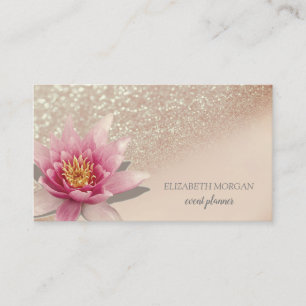 Modern professionell glitter bokeh vattenfärg lotu visitkort