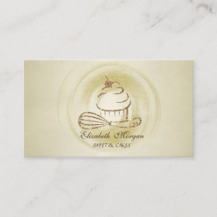 Modern professionell glitter-cupcake-visp visitkort