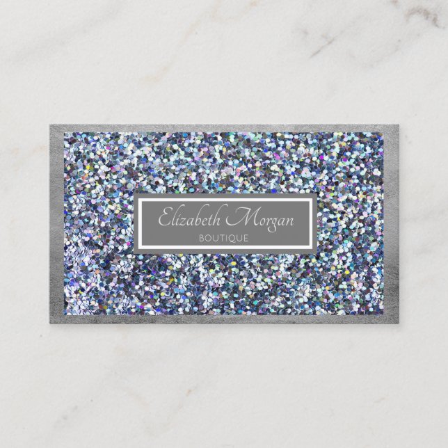Modern Professionell Glitter,Sparkles, Ram Visitkort (Framsida)