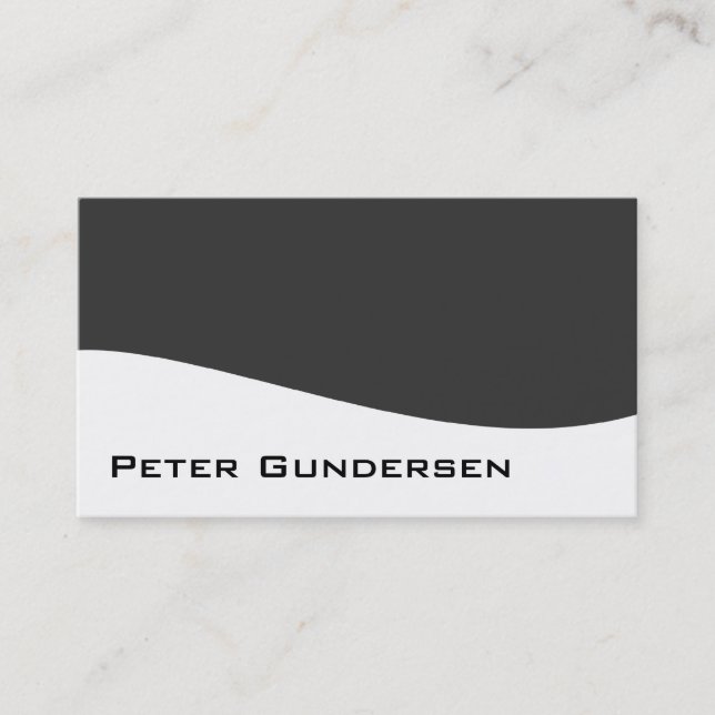 Modern Professionell Grått och vita Affärskort Visitkort (Framsida)