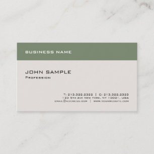Modern Professionell Grönt Beige Elegant Plain Visitkort