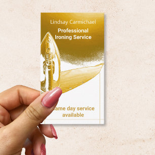 Modern Professionell Guld Ironing Service Visitkort
