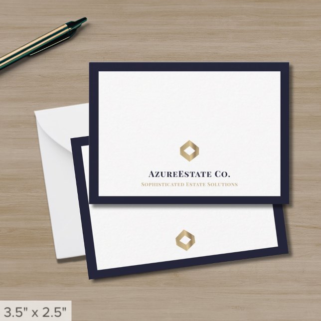 Modern Professionell Guld Logotyp Note Card Anteckningskort (Skapare uppladdad)