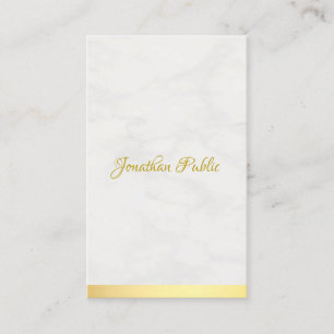 Modern Professionell Guld Marble Hand-skript Namn Visitkort