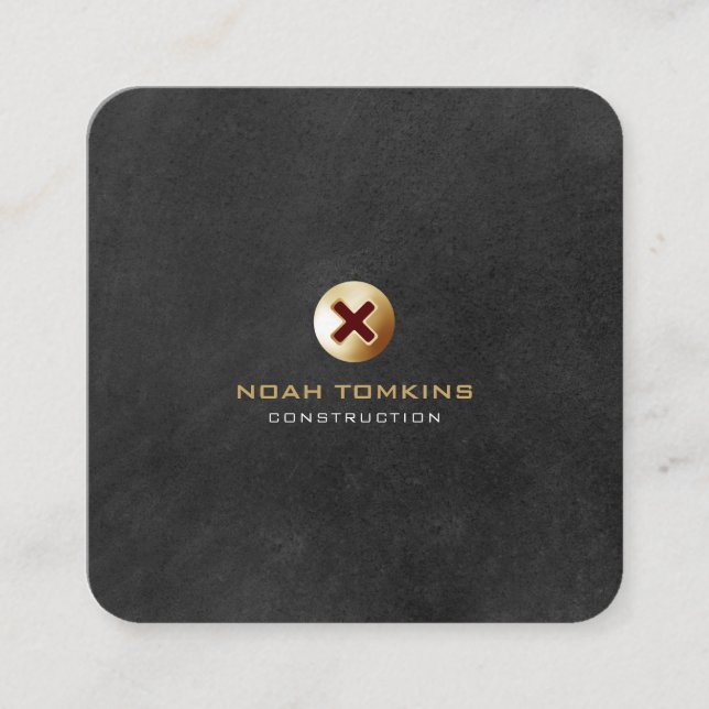 Modern Professionell Handy Man Builder Fyrkantigt Visitkort (Framsida)