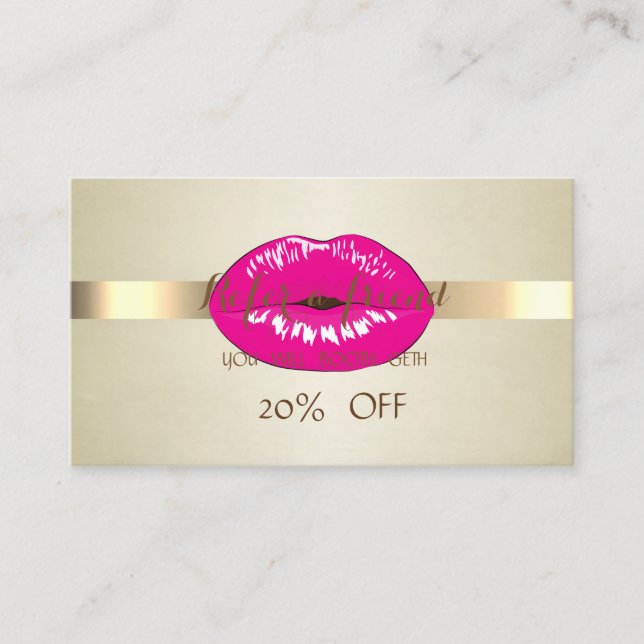 Modern Professionell,Hänskjutningskort för Läppar Rabattkort (Framsida)