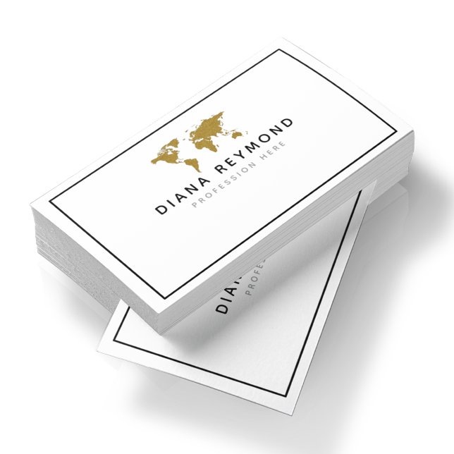 Modern Professionell i världskartan Visitkort (Skapare uppladdad)