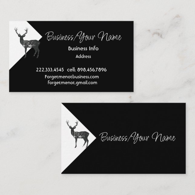 Modern Professionell Klassisk Logotyp Hjort Djur Visitkort (Fram/baksida)