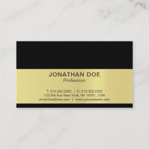 Modern Professionell Kreativ Black och Guld Gloss Visitkort