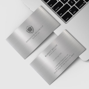 Modern Professionell Law Office Metallic Silver Visitkort