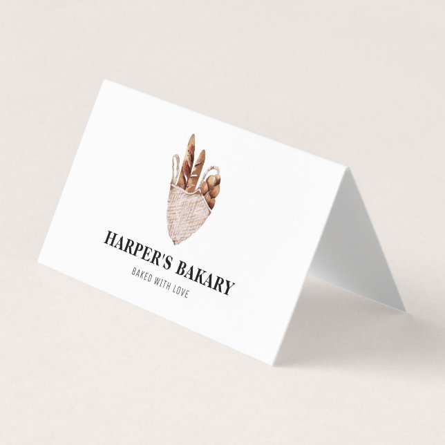 Modern Professionell Logotyp för färsk bageri Visitkort (Framsida)