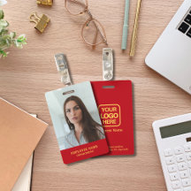 Modern professionell logotyp Röd Guld Anställd Fot