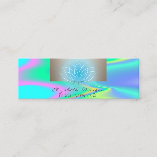 Modern Professionell, Lotus, Holografisk Mini Visitkort (Framsida)