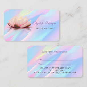 Modern Professionell Lotus Holografisk Utnämning Tidsbeställning Kort