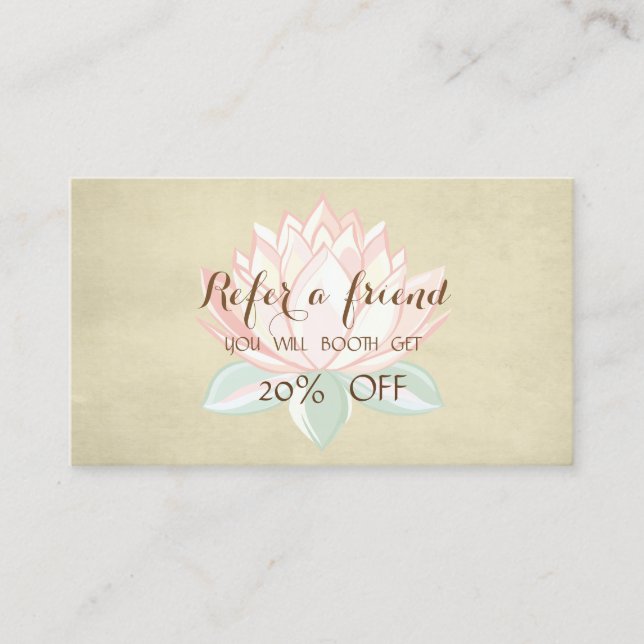 Modern Professionell,Lotus Simple ReferrCard Rabattkort (Framsida)