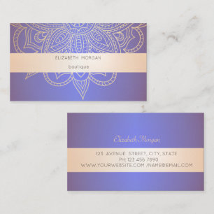 Modern professionell lysande violett, mandala visitkort