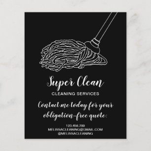 Modern Professionell Maid Mop Städning House Flygblad