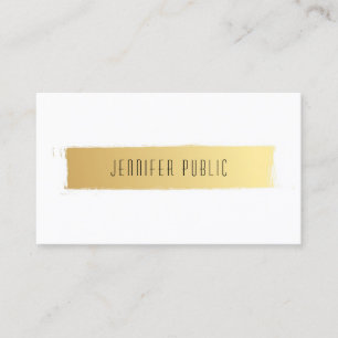 Modern Professionell-mall Luxurious Guld White Visitkort