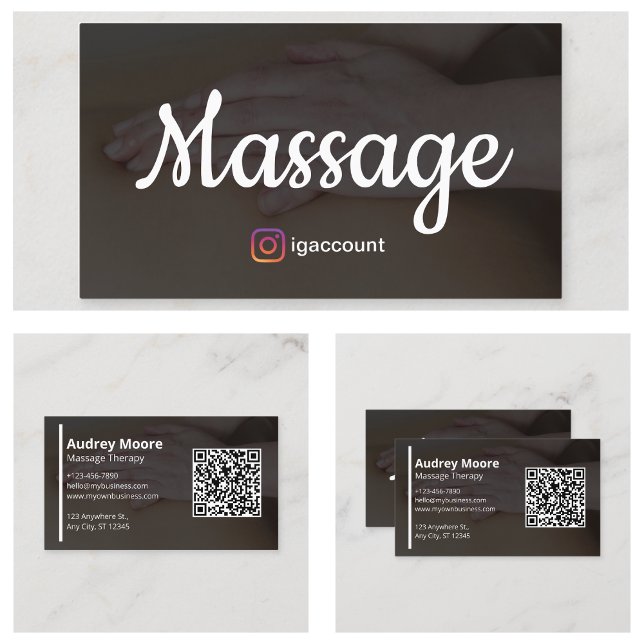 Modern Professionell Massage Terapi Visitkort (Modern Professional Massage Therapy Business Card
)