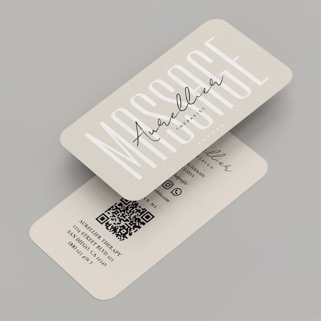 Modern Professionell Massage Therapist Sand Visitkort (Modern Professional Massage Therapist Sand Business Card
)