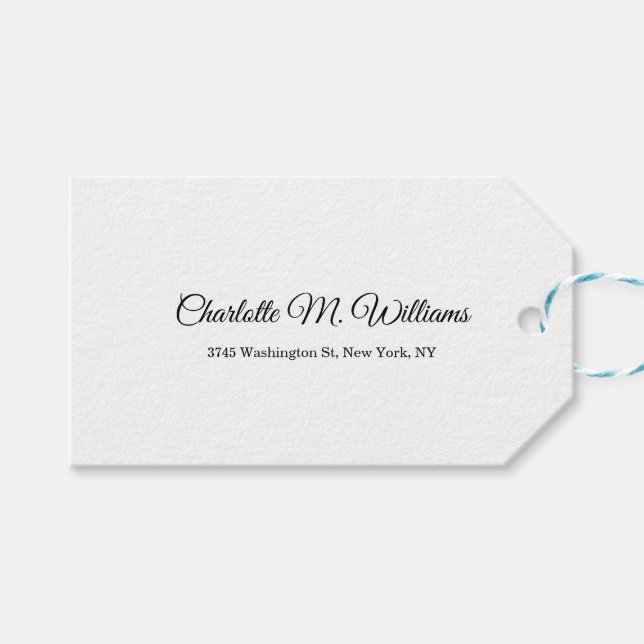 Modern Professionell med enkel vit minimalistisk  Presentetikett (Framsidan (Horisontell))