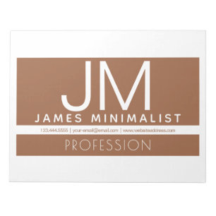 Modern professionell minimalistisk design   Brun & Anteckningsblock