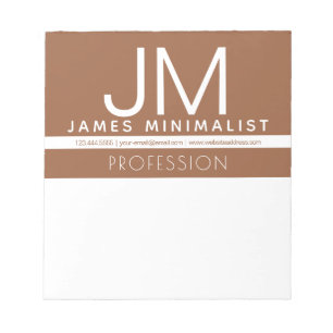 Modern professionell minimalistisk design Brun & Anteckningsblock