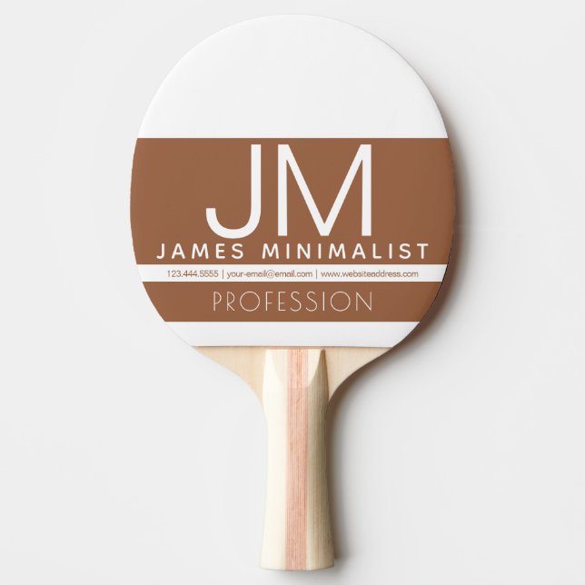Modern professionell minimalistisk design | Brun & Pingisracket (Framsidan)