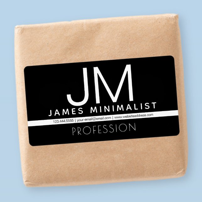 Modern professionell minimalistisk design | Svart  Fraktsedel (Skapare uppladdad)