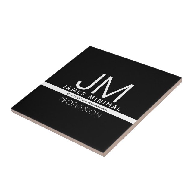 Modern professionell minimalistisk design | Svart  Kakelplatta (Sidan)