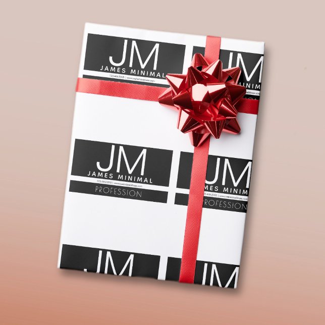 Modern professionell minimalistisk design | Svart  Presentpapper (Skapare uppladdad)