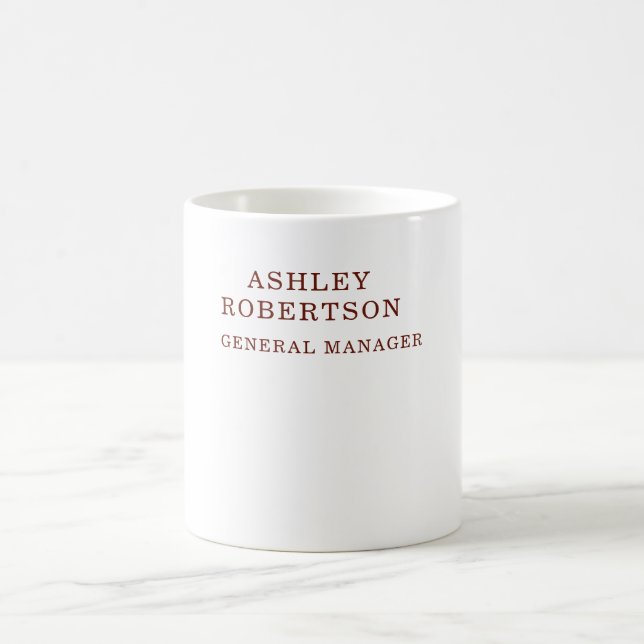 Modern Professionell Minimalistisk Enkel Egen Namn Kaffemugg (Center)