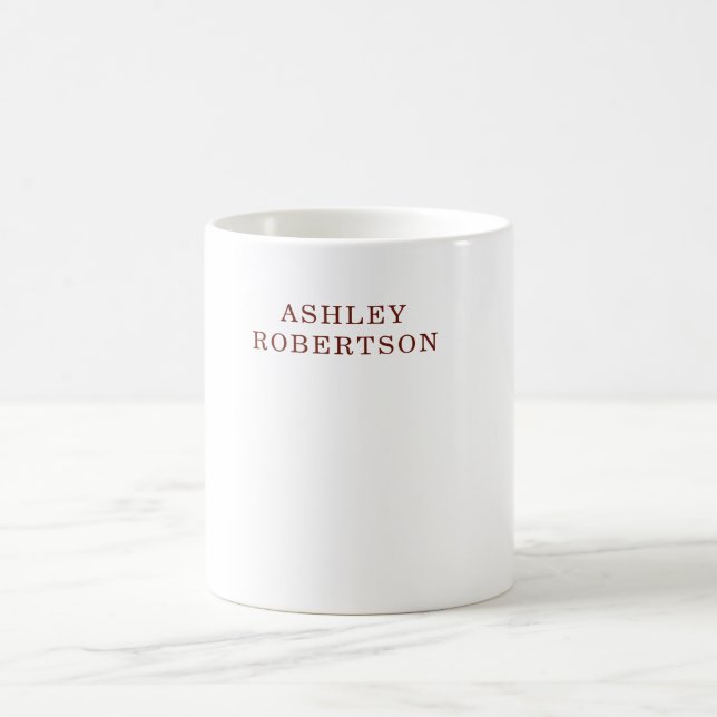 Modern Professionell Minimalistisk Enkel Egen Namn Kaffemugg (Center)