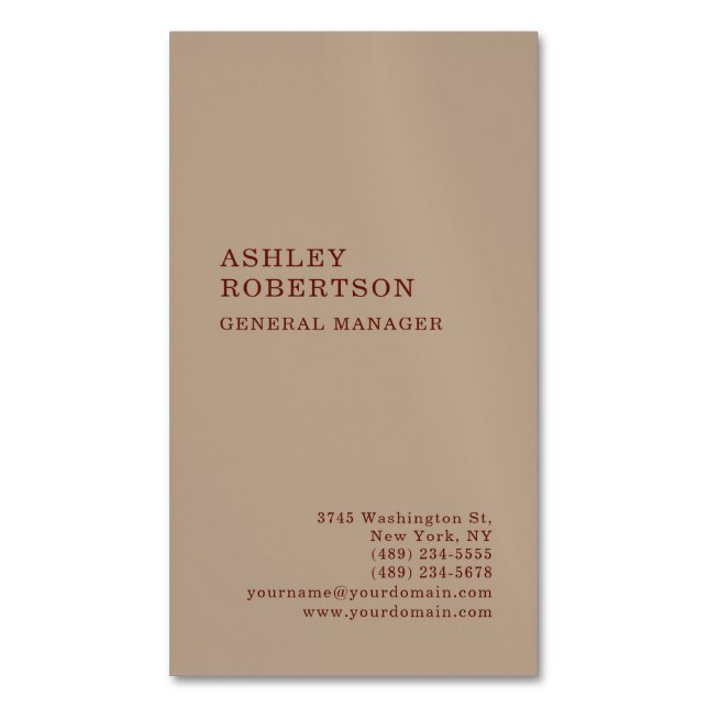 Modern professionell minimalistisk enkel magnetiska visitkort (Framsida vertikal)