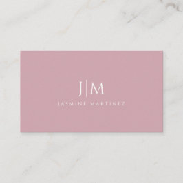 Modern Professionell Minimalistisk monogramRosa Visitkort