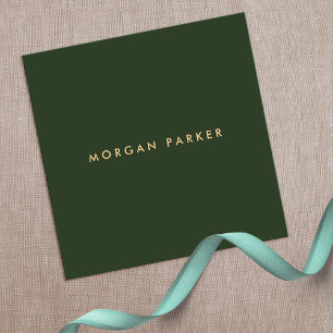 Modern Professionell - minimalistisk Mörk grönt Fyrkantigt Visitkort