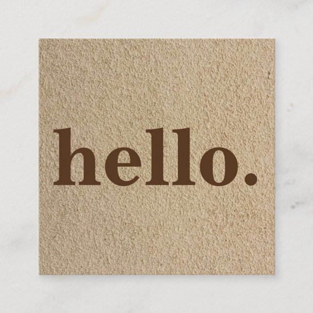 Modern Professionell Minimalistisk Rustic Kraft-He Fyrkantigt Visitkort (Framsida)