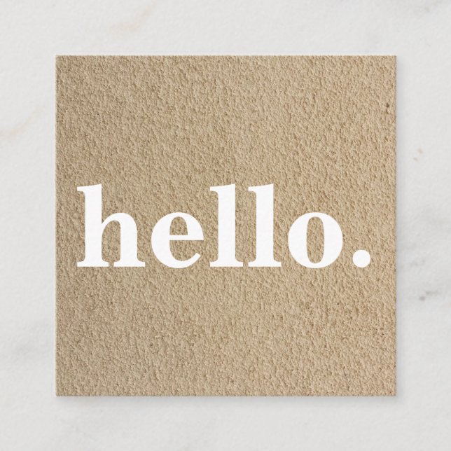 Modern Professionell Minimalistisk Rustic Kraft-He Fyrkantigt Visitkort (Framsida)