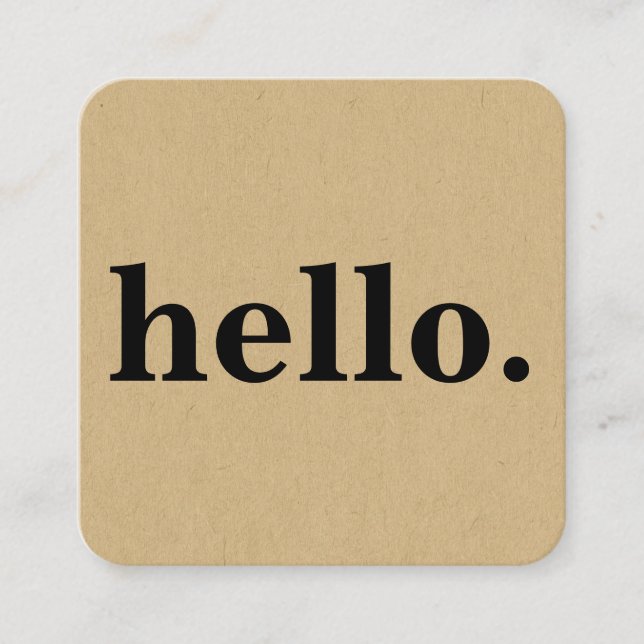Modern Professionell Minimalistisk Rustic Kraft-He Fyrkantigt Visitkort (Framsida)