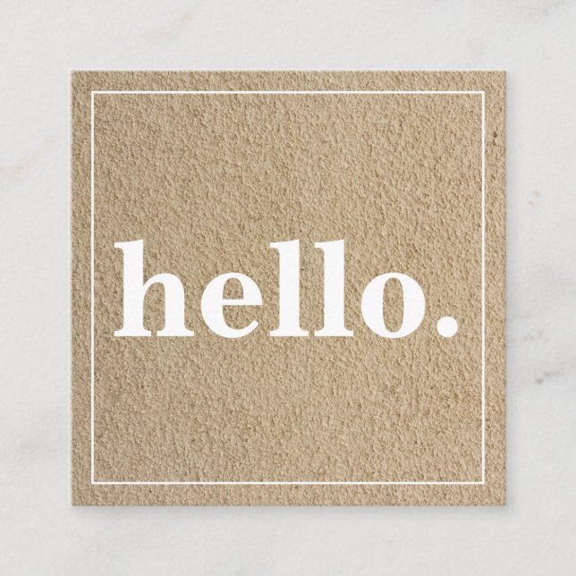 Modern Professionell Minimalistisk Rustic Kraft-He Fyrkantigt Visitkort (Framsida)