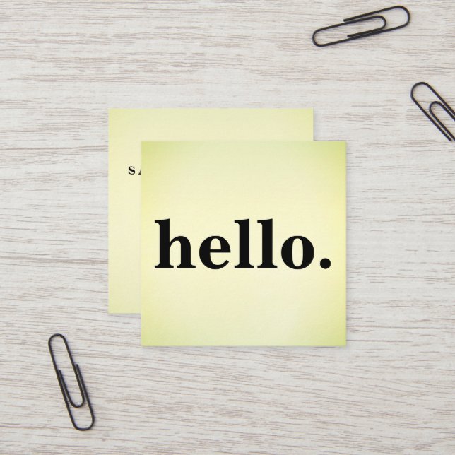 Modern Professionell - minimalistisk Rustik Hej Fyrkantigt Visitkort (Fram/Back In Situ)