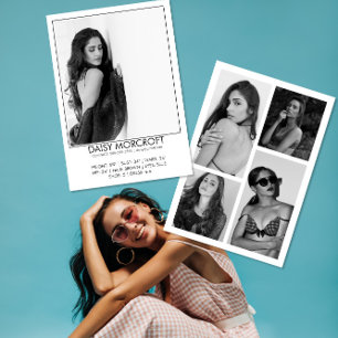 Modern Professionell Modell Actor Photo Comp Card Kort