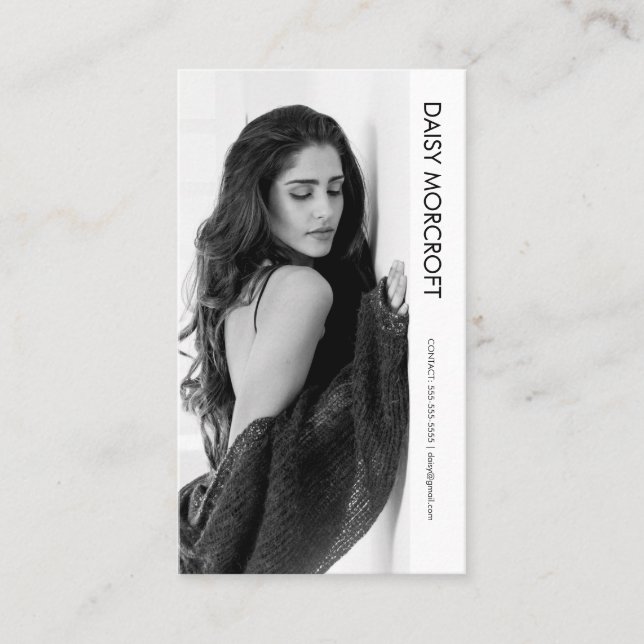 Modern Professionell Modell Actor Photo Comp Card Visitkort (Framsida)