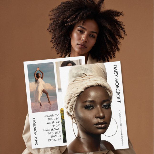 Modern professionell modell skådespelare foto komp kort (Skapare uppladdad)